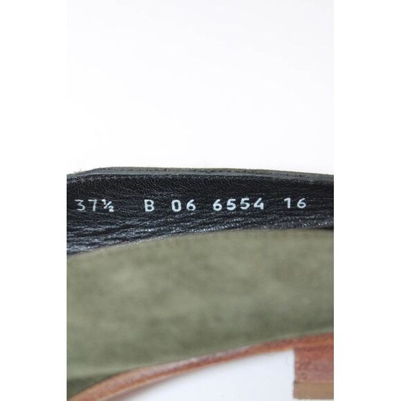 Robert Clergerie Womens Suede Slide On Mules Flats Olive Green Size 37.5 7.5 - Picture 6 of 7